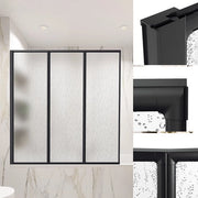 Kit di protezione per doccia a schermo inclinabile con design in alluminio, 120 x 140cm, nero