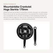 Catena per bicicletta da mountain bike in acciaio di carbonio a 170mm con manubrio integrato - Alta resistenza - Facile da installare - Sostenibile