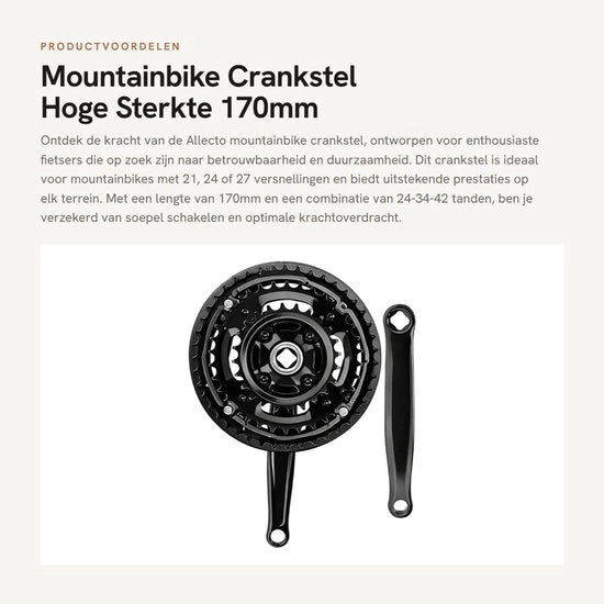 Catena per bicicletta da mountain bike in acciaio di carbonio a 170mm con manubrio integrato - Alta resistenza - Facile da installare - Sostenibile