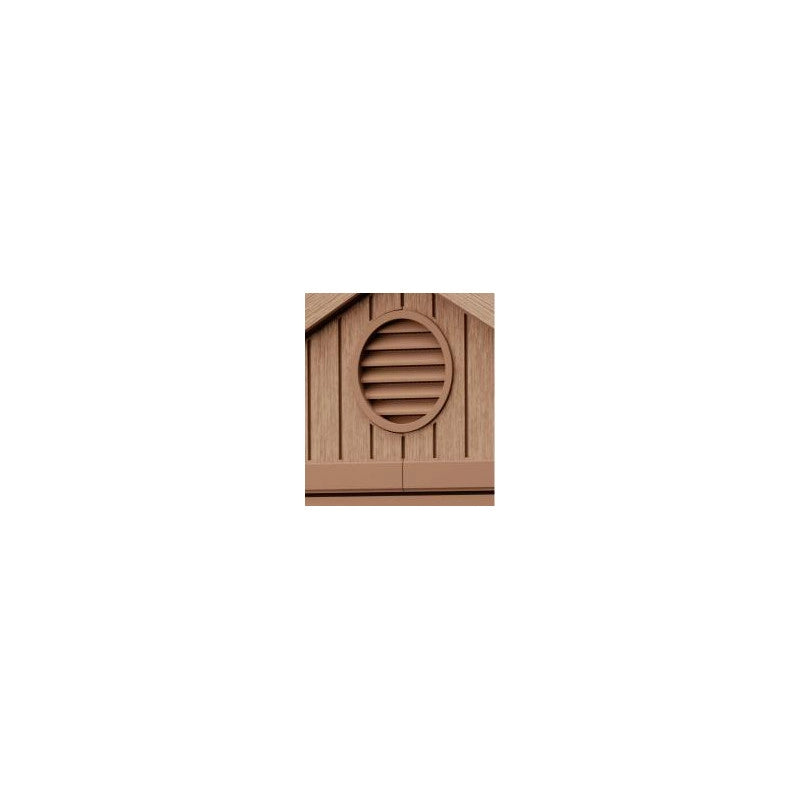 Casetta da giardino in resina EVOTECH+ effetto legno 125,8x117x205 cm - con pavimento rialzato e finestra laterale - Marrone – Keter