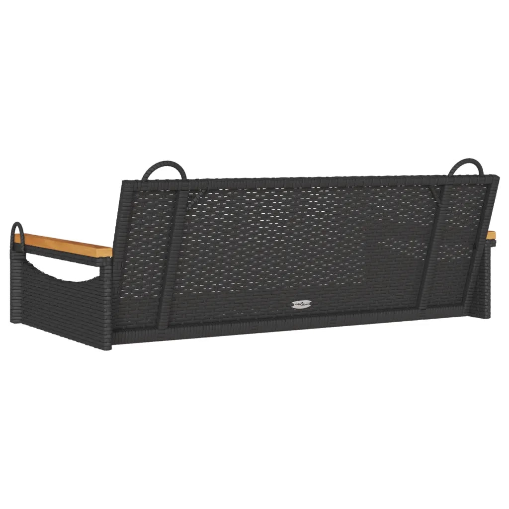 Panca da Giardino | Panchina Dondolo Nera 109x62x40 cm in Polyrattan