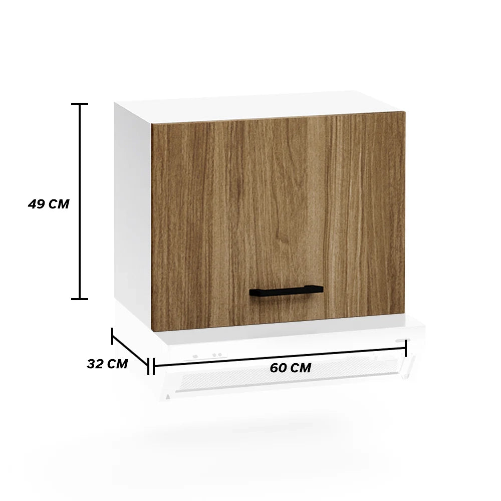 Pensile per cucina componibile da 60 cm con due ante, realizzata in legno 100% MADE IN ITALY colore Noce