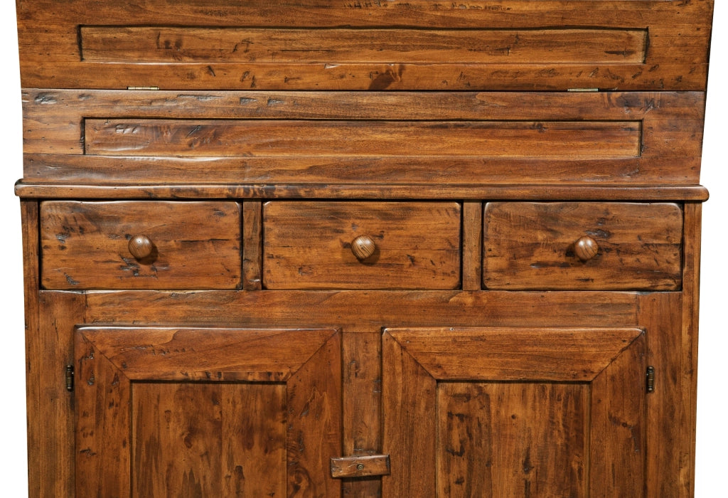 Biscottini Madia in legno massello di tiglio finitura noce L100xPR55xH101 cm. Made in Italy