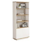 Libreria Achromic, Scaffale da ufficio, Mobile portalibri, Biblioteca, 75x27h168 cm, Quercia e Bianco