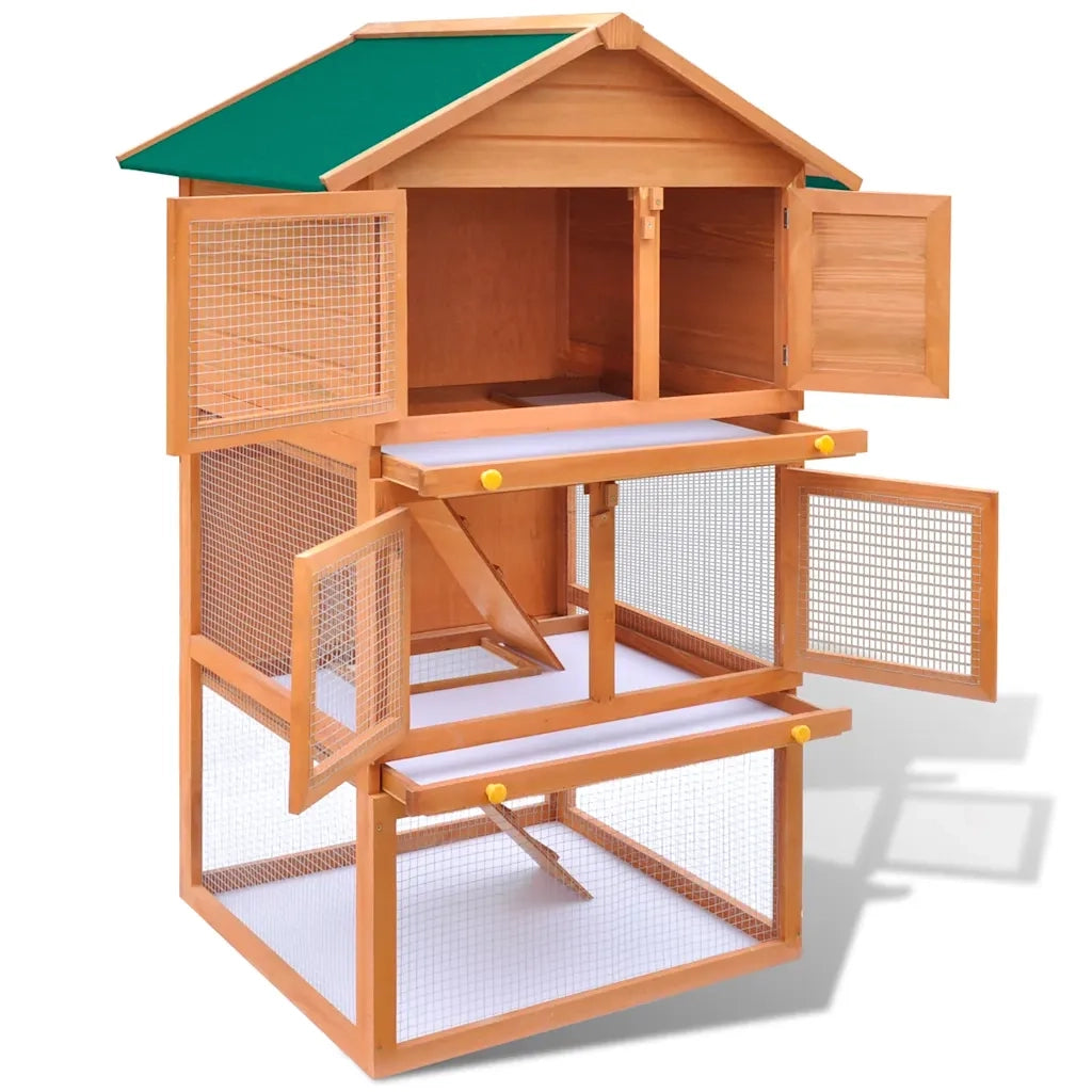 Gabbia per conigli da esterno in legno a 3 strati 273757