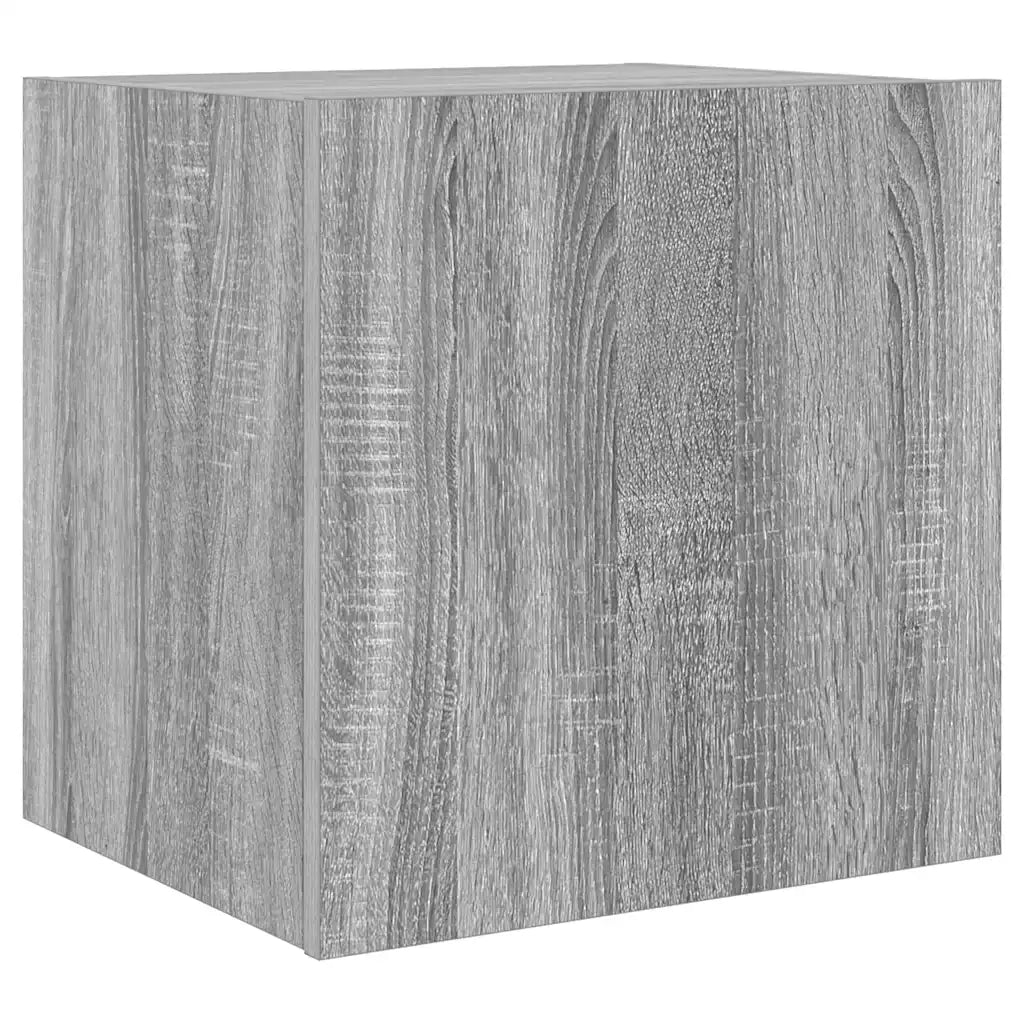 Mobili TV a Parete con Luci LED 2pz Grigio Sonoma 40,5x35x40 cm 837257