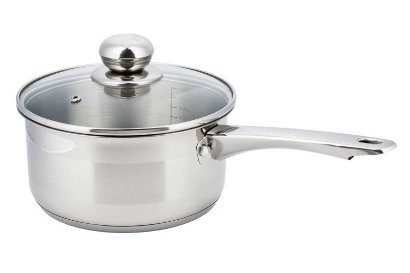 Kinghoff KH-4321 Pentola moderna in acciaio inox con coperchio in vetro da 12 cm