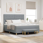 Letto a molle con materasso Grigio chiaro 180 x 200 cm Tessuto