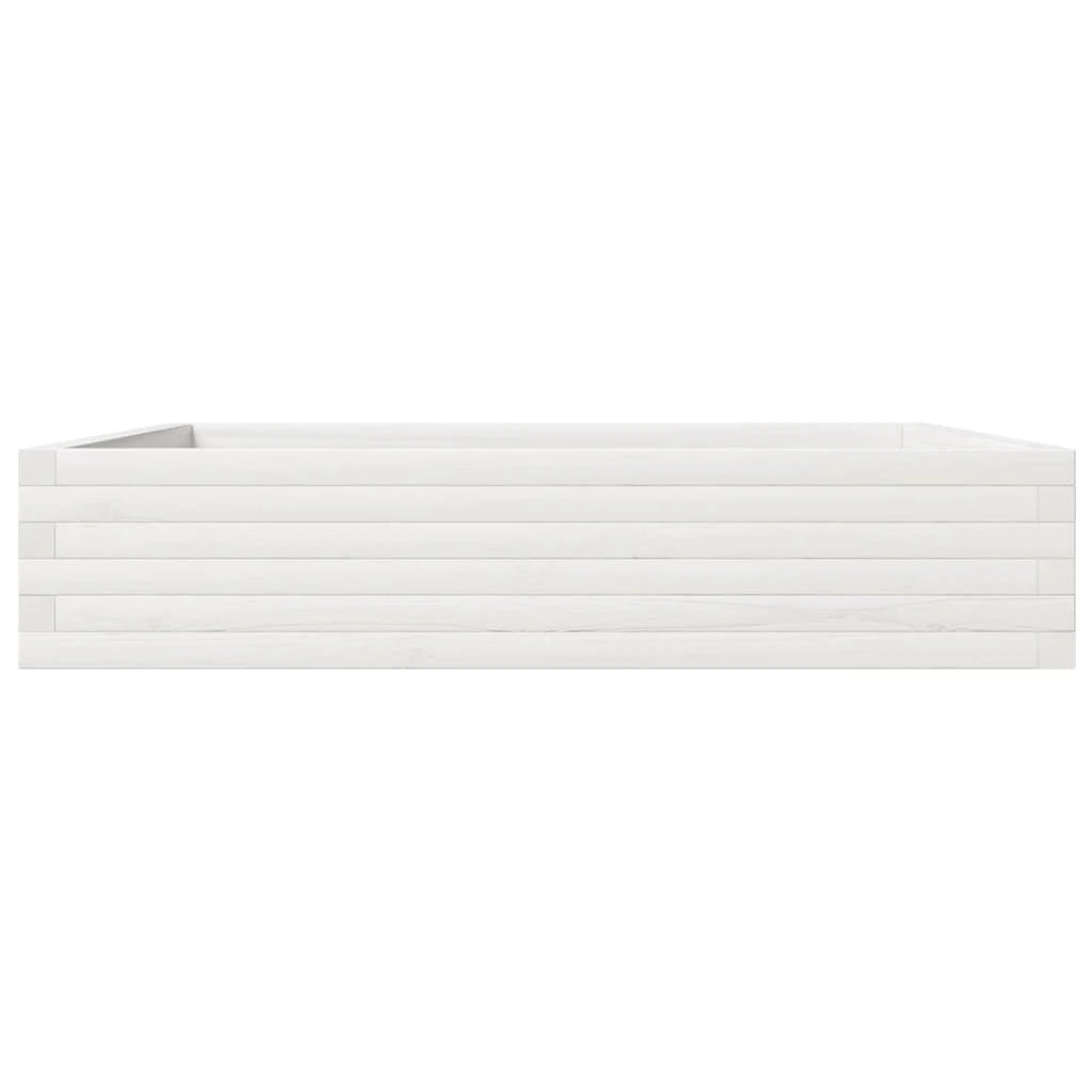 Fioriera rialzata per piante fiori terrazza giardino 110 x 110 x 23 cm legno di pino massiccio bianco 02_0037299