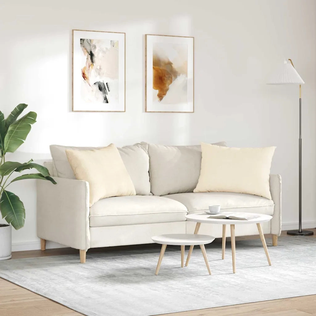 Cuscini da Divano 2 pz | Cuscini per sedie Crema 70 x 50 cm Tessuto in Cords