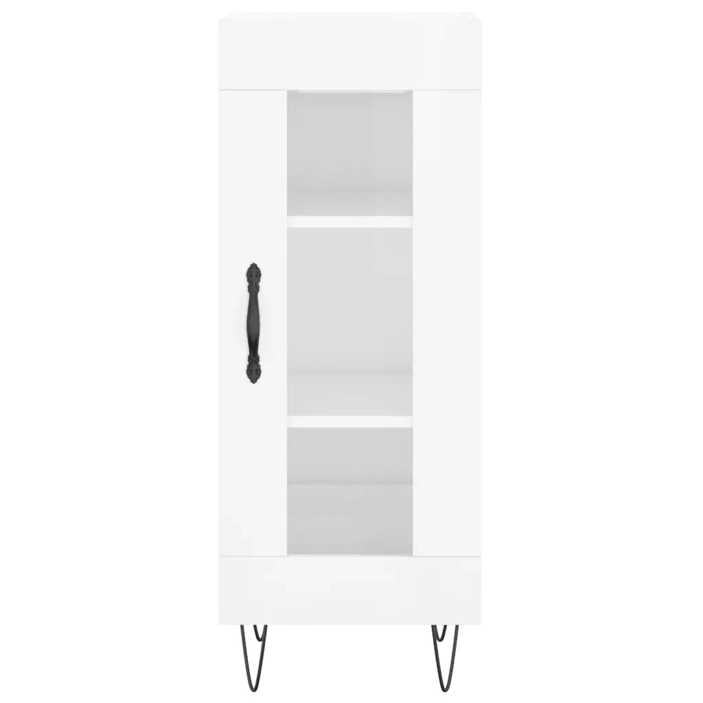 Credenza Bianco Lucido 34,5x34x90 cm in Legno Multistrato 828790
