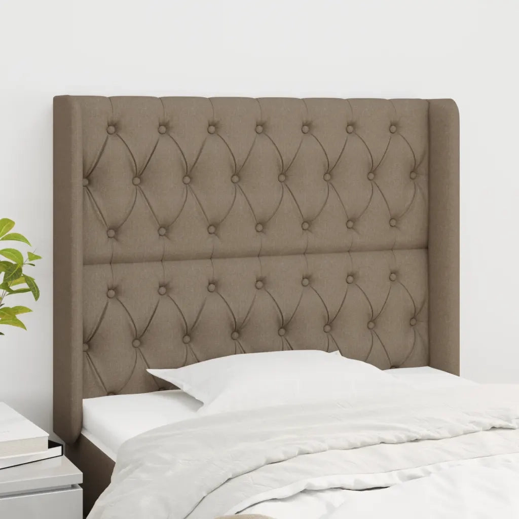 Testiera | Testata ad Orecchio Tortora 93x16x118/128 cm in Tessuto