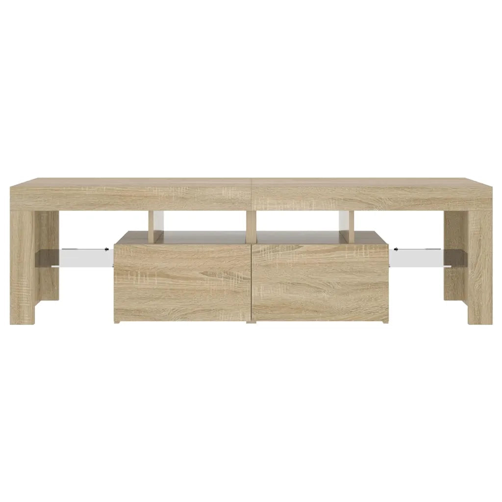 Mobile Porta TV con Luci LED-Credenza per TV Rovere Sonoma 140x36,5x40 cm
