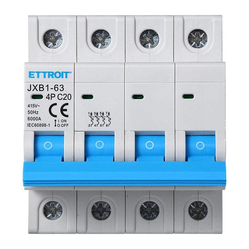 Interruttore Magnetotermico Automatico 4P 20A 6000A 220V 380V Salvavita Stotz Occupa 4 Moduli DIN