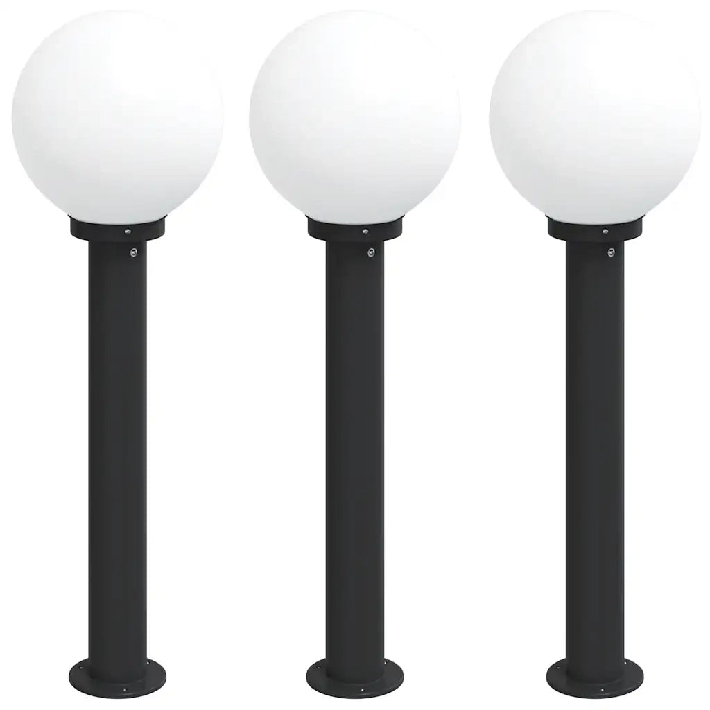 Lampioni a palo 3 pz 80 cm Nero IP44 4006112