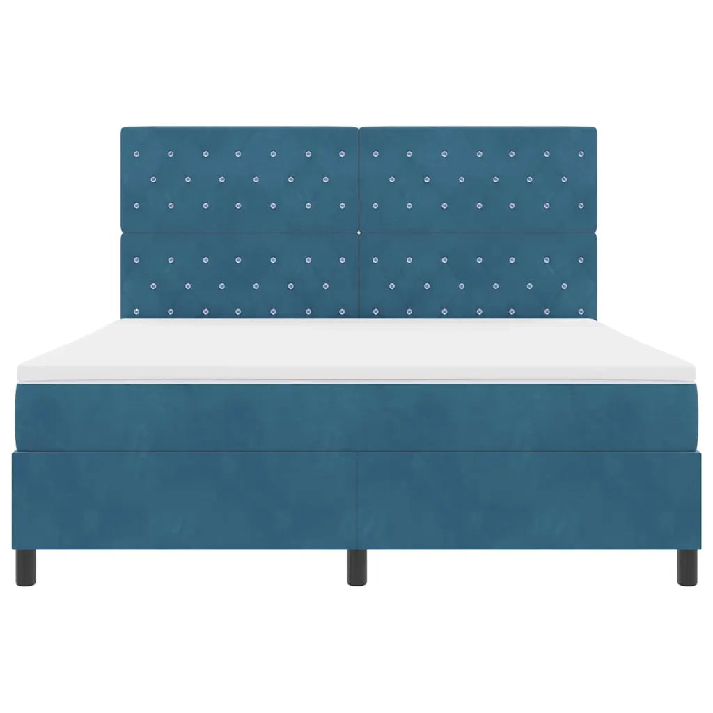 Letto a molle con materasso Blu Scuro 180 x 200 cm Velluto 3339786