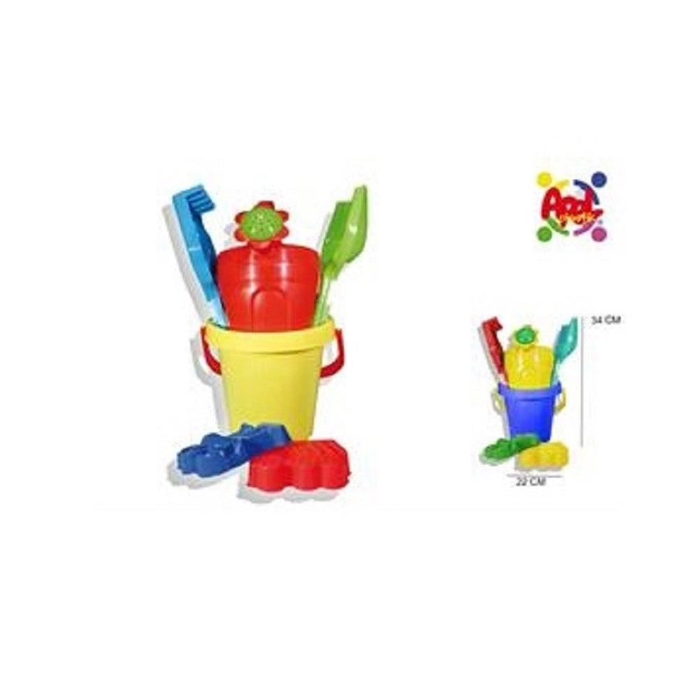 Trade Shop - Set Secchiello Con Accessori Palette Giochi Estate Mare Spiaggia Marine 112950a -