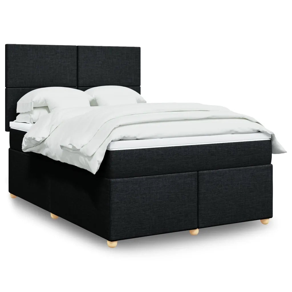 Giroletto a Molle con Materasso Nero 140x200 cm in Tessuto 3291298