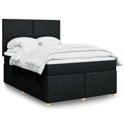 Giroletto a Molle con Materasso Nero 140x200 cm in Tessuto 3291298
