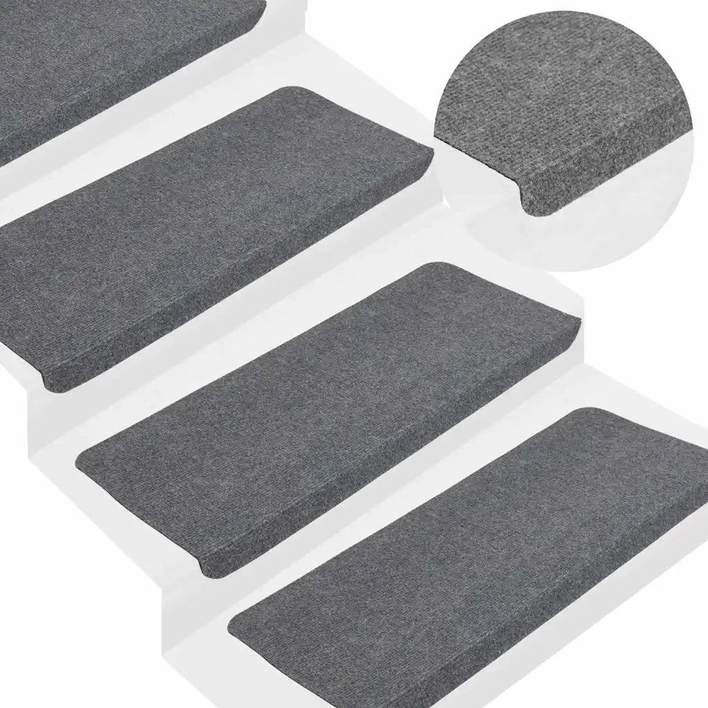 Tappetini Autoadesivi per Scale 30 pz | Gradini per Scale Grigi 65x24,5x3,5 cm