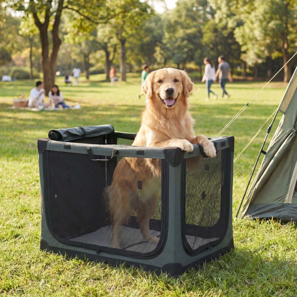 Casetta per cani pieghevole ¨C zephmum ¨C verde militare