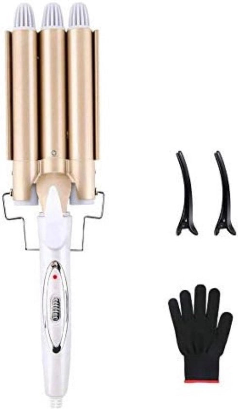 Tang a forma di waffle per capelli - Capelli ondulati - Tang a forma di onda - Keramico - Oro