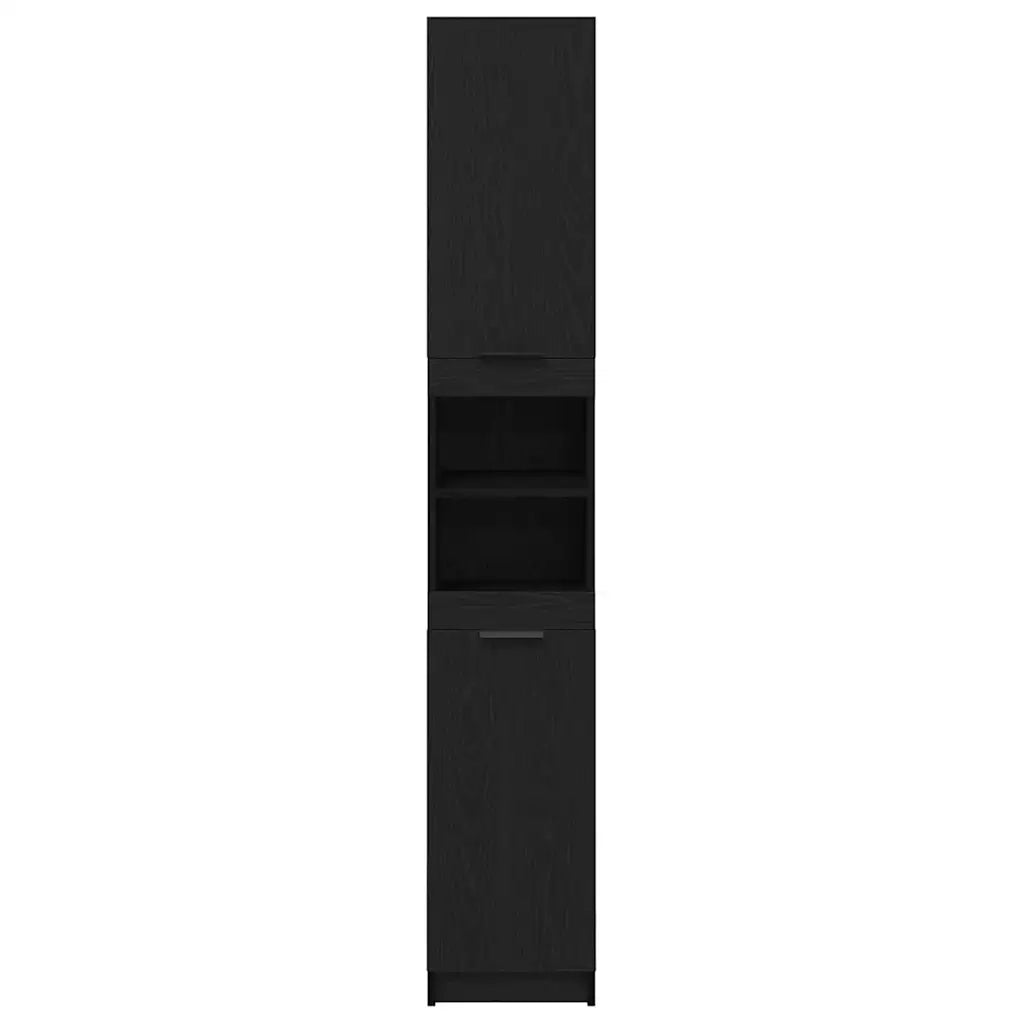 Mobile da Bagno con lo scaffale Rovere nero 32 x 34 x 188,5 cm 862097