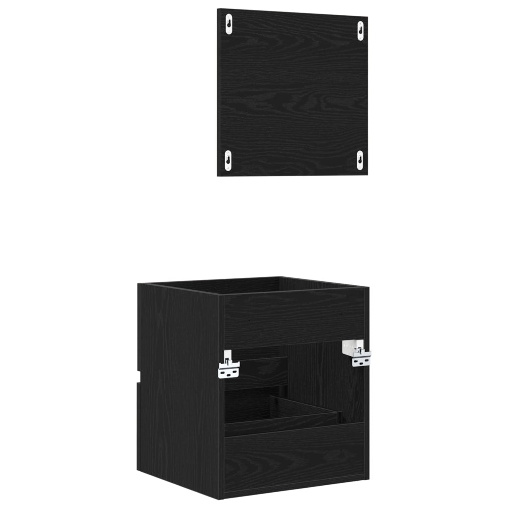 Mobiletto da bagno - Rovere Nero Legno ingegnerizzato Standard