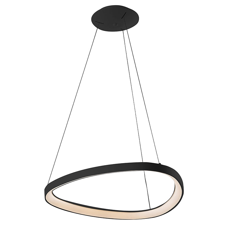 Lotus Sospensione a LED 48W 3000K Nero - Lampada da soffitto asimmetrica moderna IP20 CRI80 dimmerabile - Rossini Group