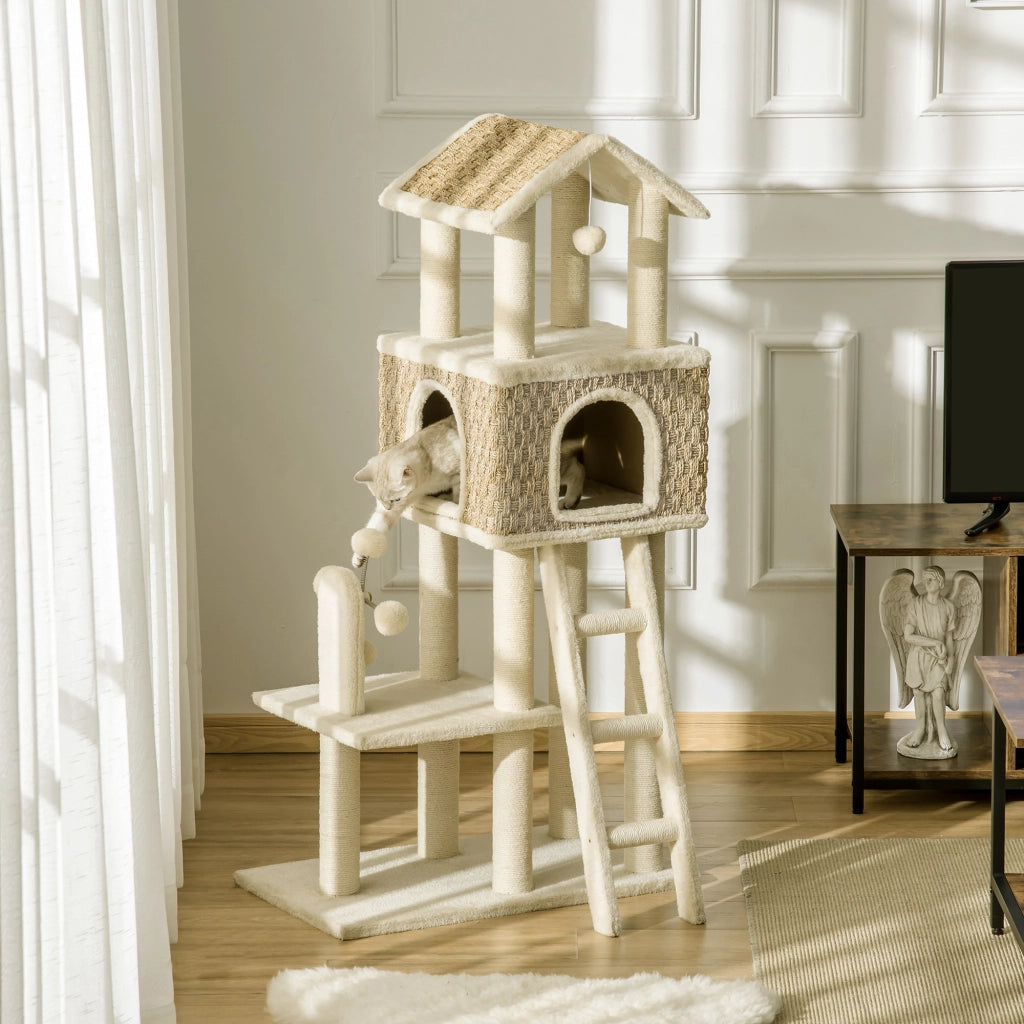 Letto a castello per bambini con casetta ¨C Minimal ¨C in legno massello di pino