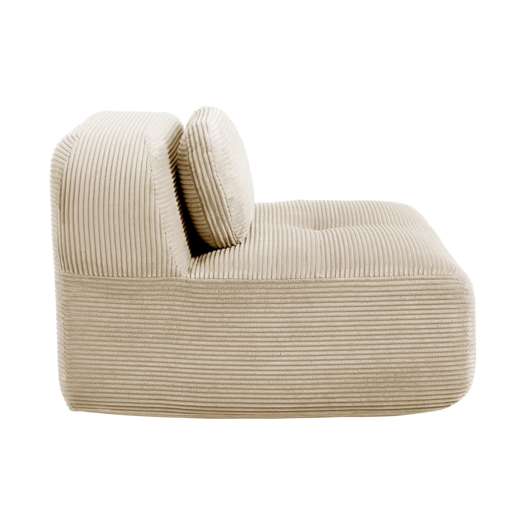 Divano Hamlet senza braccioli - Zephmum- Tessuto corde cuscini beige