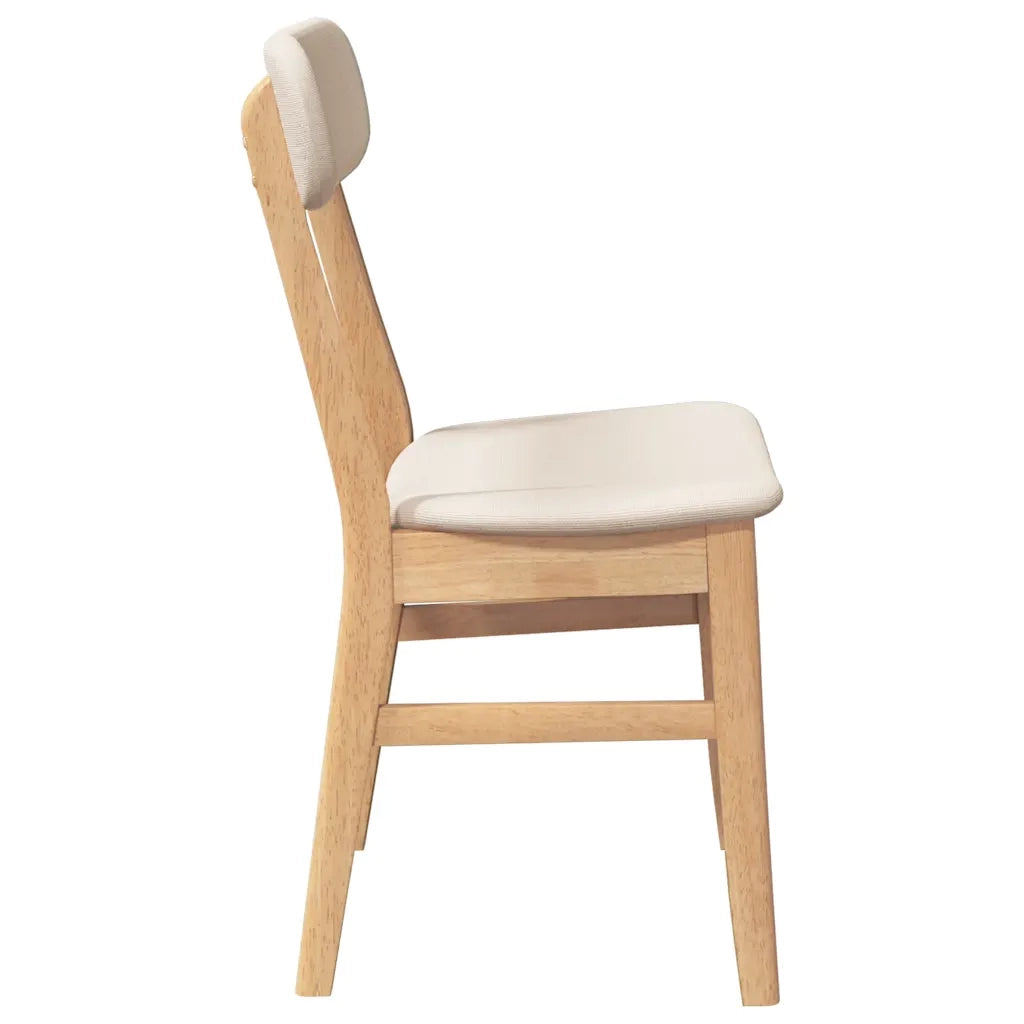 Sedie da Pranzo con Cuscini 2 pz in Legno Massello di Hevea