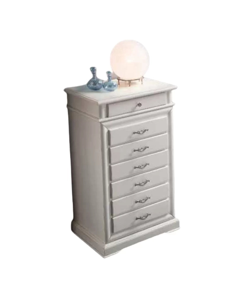 Cassettiera settimanale in legno bianco 7 cassetti 71x53x117 (3007) - Mobili 2G