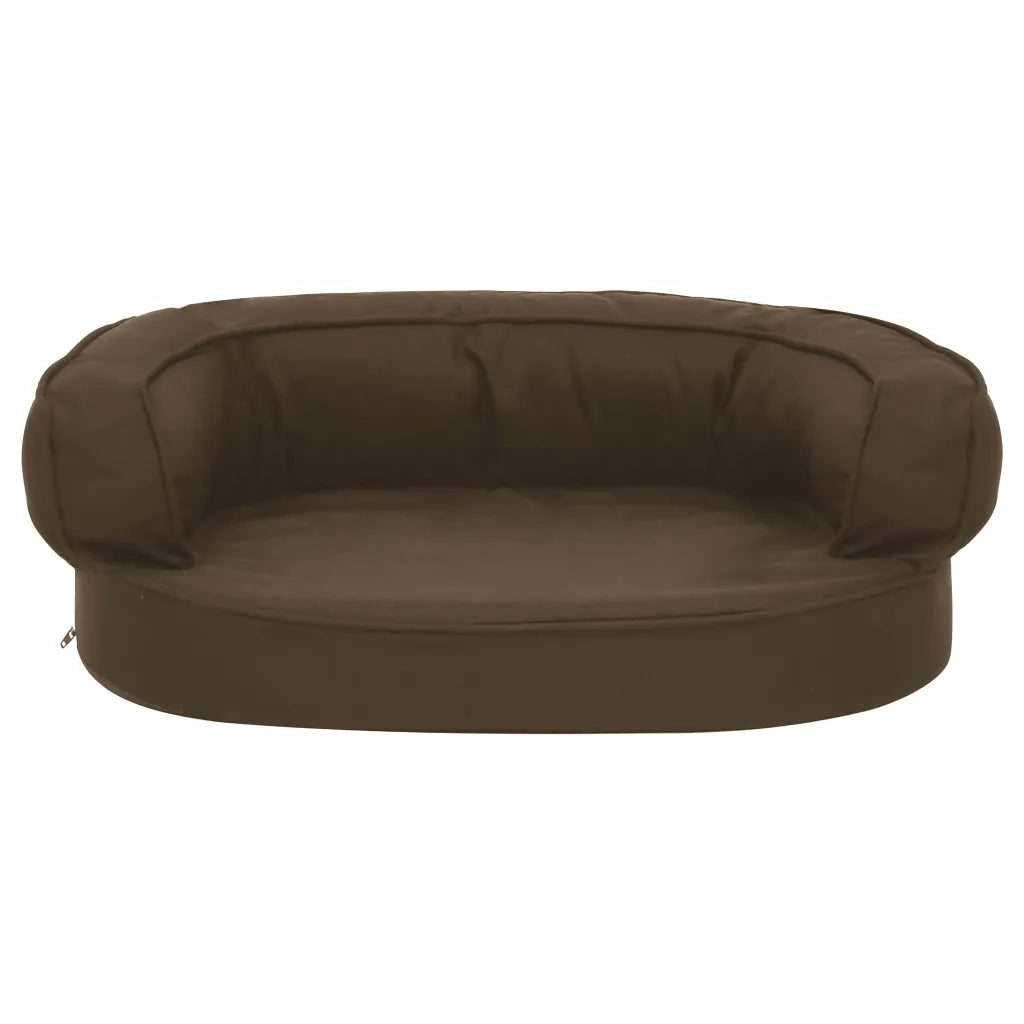 Materasso Ergonomico per Cani 60x42 cm Effetto Lino Marrone 171301
