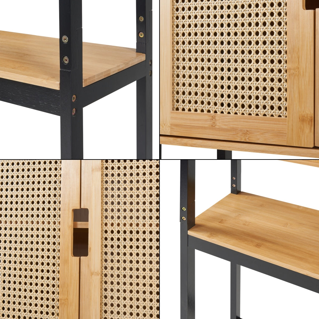 Armadietto Sopra Gabinetto Lavatrice Tervola Mobile Sovrastruttura per Bagno 172x63x27 cm [en.casa]