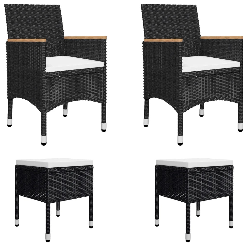 Set Mobili da Pranzo per Giardino 5 pz Nero 3072121