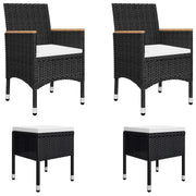 Set Mobili da Pranzo per Giardino 5 pz Nero 3072121
