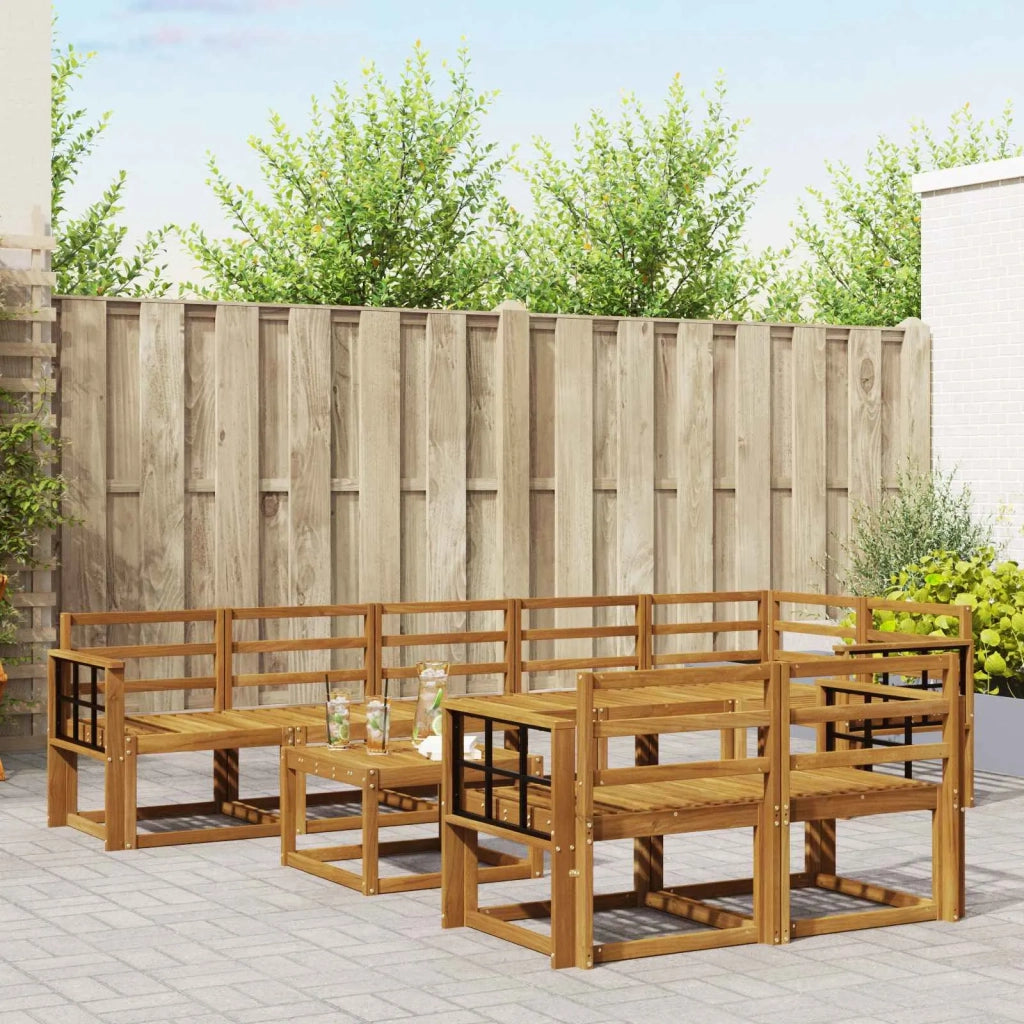 Set di divani da esterno 9 pcs Naturale