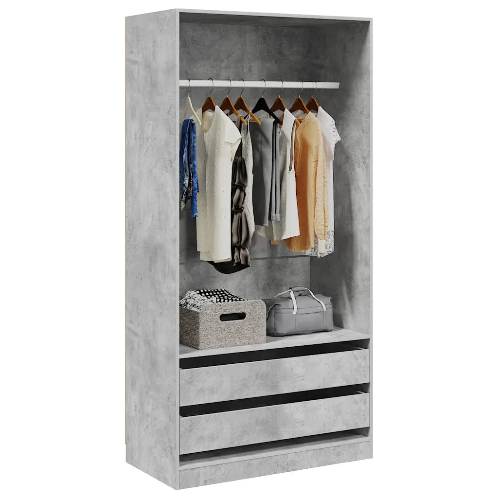 Armadio Grigio Cemento 100x50x200 cm in Legno Multistrato CFW6269962