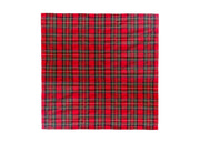 Tovaglia Cucina Soggiorno Misto Cotone Fantasia Tinto In Filo Con Lurex Mod. Natalina Scozzese - Centrino - Rosso