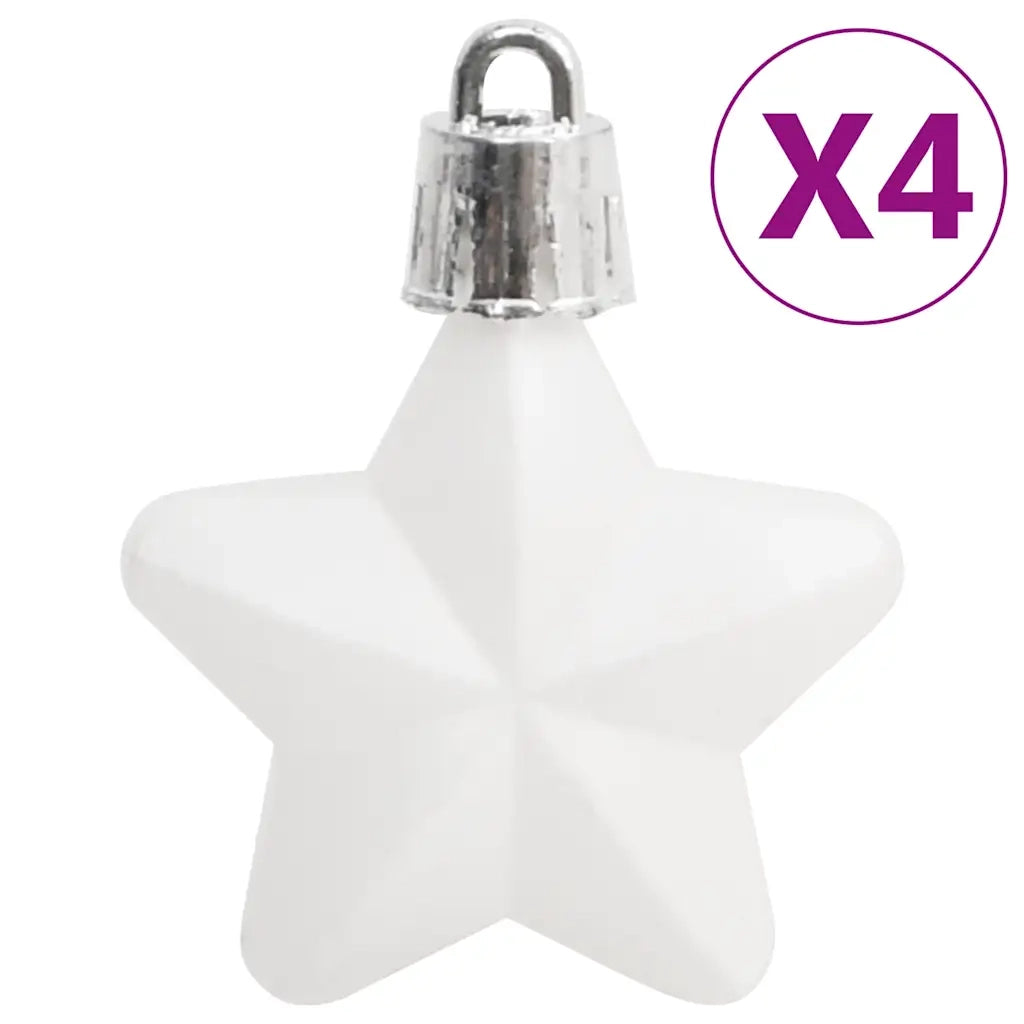 Set Palline di Natale 111 pz Bianco e Grigio in Polistirene CFW7363399