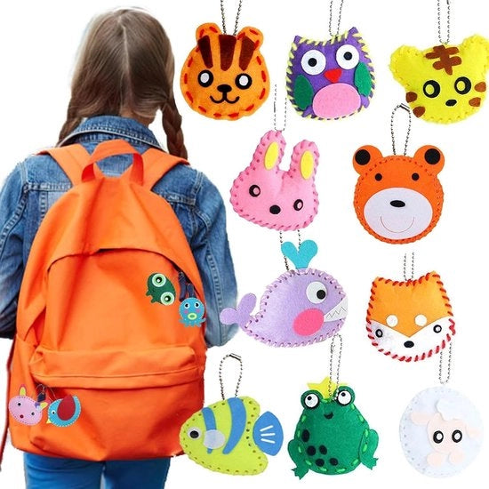 Set di cucito creativo per bambini - imparare a cucire e a ricamare - set di pupazzi di peluche riempiti - giocattoli educativi per bambini - con filo di cotone.
