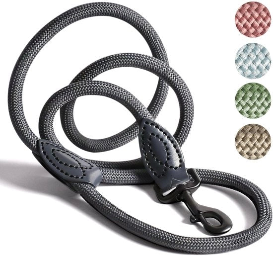 Cintura per cani in acciaio 1,7 metri - Cintura per cani flessibile - Cintura per cani robusta - Cintura per cani in acciaio intrecciato - Cintura per cani per allenamento - Cintura per cani in acciaio antracite