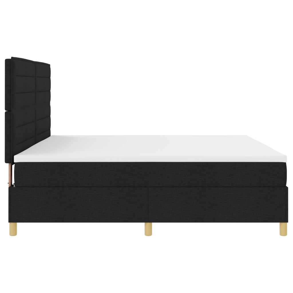 Letto a Bitta con Materasso e LED Nero 200x200 cm Tessuto