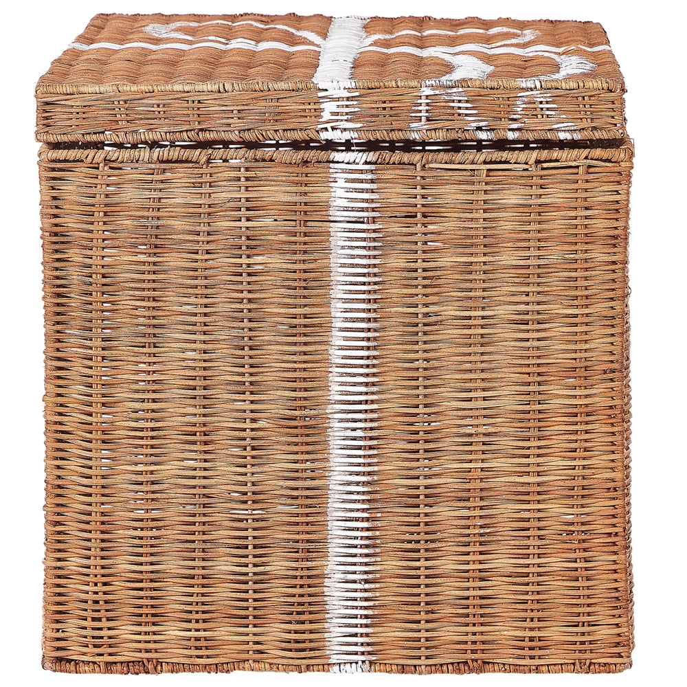Scatole regalo decorative in rattan marrone Set di 3 scatole quadrate di varie dimensioni Design rustico