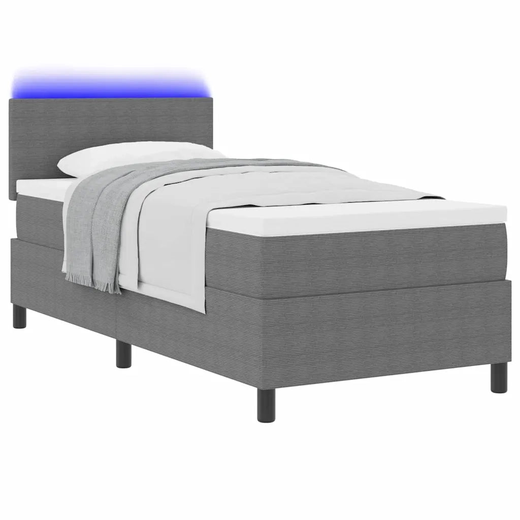 Letto a Sorgente LED Grigio chiaro e bianco 100 x 200 cm 3337587