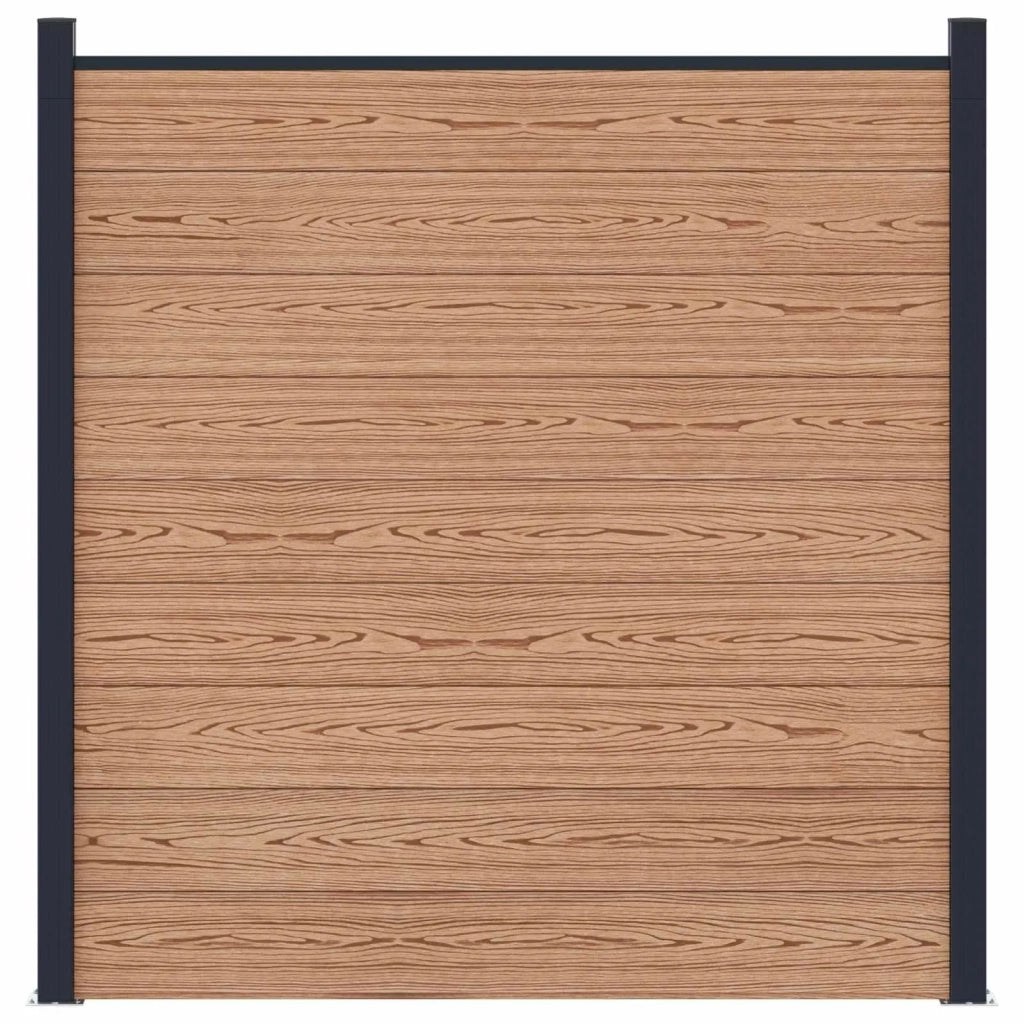 Pannello di Recinzione WPC e Alluminio Marrone 42039055