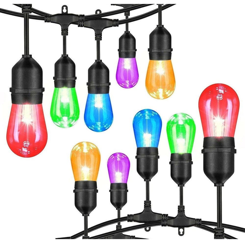 Trade Shop - Catena 10pz Lampade E27 Led Colorate Blu Rossa Gialla Verde Viola Per Catenaria -