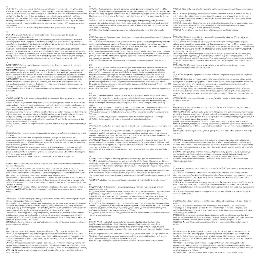 Letto a Castello con Tavolino Bianco in Metallo 90x200 cm 287906