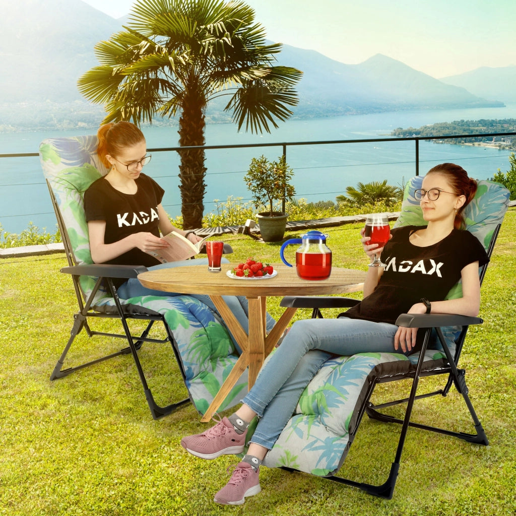 Sedia da spiaggia/giardino KADAX con cuscino e poggiapiedi, regolabile, portata massima 110 kg